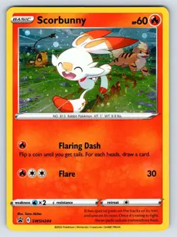 Scorbunny SWSH244 Black Star Promo Holo Pokemon Card LP - Image 1