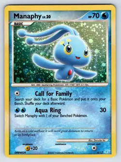 Manaphy 4/12 DP Trainer Kit Holo Pokemon Card LP - Image 1