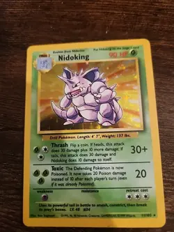 1999 Pokemon Nidoking Holo Foil Card 11/102 English Unlimited - Image 1