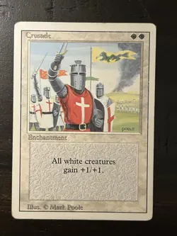MTG Crusade Revised Edition Regular Rare - BANNED card Very Heavy Play - Image 1