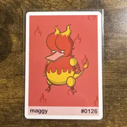 Near Mint Pookiemoot Maggy Magmar #0126 Derp Pokemon Fan Art Card - Image 1