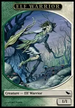 MRM English Token - Jeton Elf Warrior - Elfe Guerrier 1/1 MTG magic SHM - Image 1