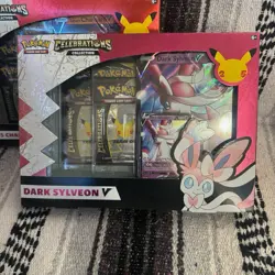 Pokemon TCG Celebrations Lance's Charizard V & Dark Sylveon V Box Evolving Skies - Image 2