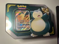 Pokemon TCG: TAG Team Tin Eevee and Snorlax GX Factory sealed 820650805295 - Image 1