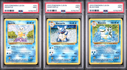 PSA 9 Squirtle, Wartortle, Blastois Pokemon Classic CLB sequential 001, 002, 003 - Image 1