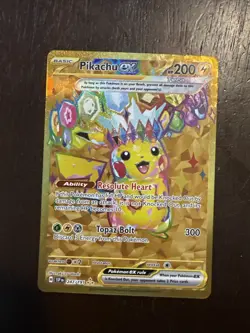 Pokemon TCG Pikachu EX Surging Sparks Holo Hyper Rare Gold 247/191 - Image 1