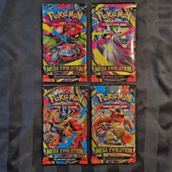 Pokemon Mega Evolution - 4x Booster Packs Art Set - Factory Sealed - Image 1