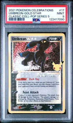 2021 POKEMON CELEBRATIONS CLASSIC COLL #17 UMBREON-GOLD STAR PSA 9 - Image 1