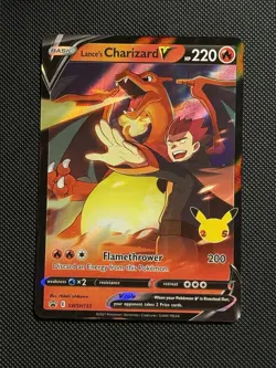 Lance's Charizard V SWSH133 Celebrations Black Star Promo Pokemon TCG NM - Image 1
