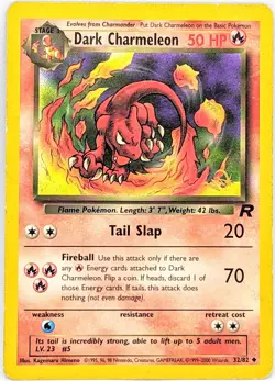 Dark Charmeleon 32/82 Gold W Stamp Promo Team Rocket Pokemon TCG WOTC LP - Image 2