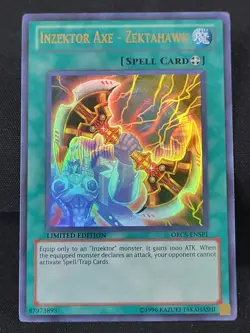 3 x YuGiOh Inzektor Axe - Zektahawk ORCS-ENSP1 Ultra Rare Limited Edition LP - Image 3