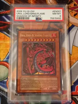 MISPRINT PSA 8 Uria, Lord of Searing Flames SOI-EN001 Ultra Rare YuGiOh NAMESHIF - Image 1