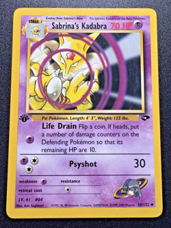 1st Edition Sabrina's Kadabra 58/132 Gym Challenge Pokemon Card Rare LP - Image 1