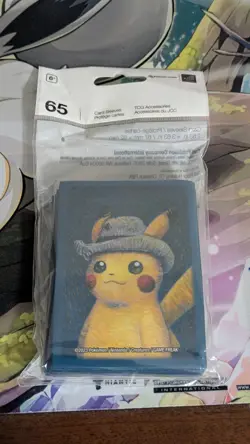 Pokemon X Van Gogh Museum Card Sleeves Pikachu with Grey Felt Hat (65 Sleeves) - Image 1