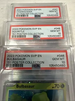 2023 POKEMON SVP ENG 151 POSTER COLLECTION PROMO PSA 10s SEQUENTIAL # 3 CARD LOT - Image 2