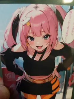 PINK HAIR EMO GIRL WAIFU ANIME CARD - Image 2