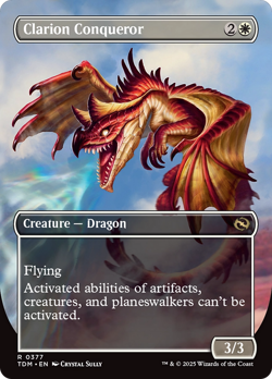 x1 Clarion Conqueror TDM Tarkir Dragonstorm MTG 377 BORDERLESS FULL ART 1x - Image 2