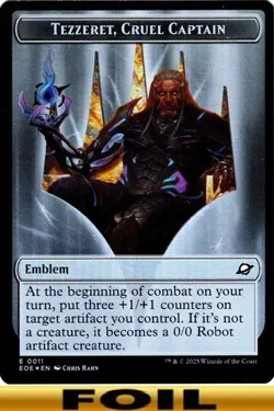 1x - Tezzeret, Cruel Captain Emblem - FOIL #11 - Edge of Eternities - NM MTG - Image 1