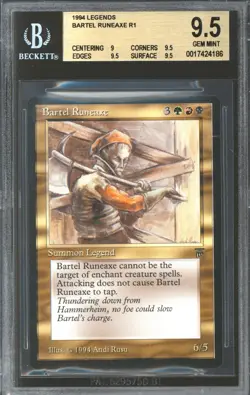 Magic MTG Legends Bartel Runeaxe BGS 9.5 (9, 9.5, 9.5, 9.5) GEM MINT - Image 1