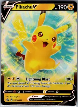 Pikachu V SWSH198 SWSH: Sword & Shield Promo Cards - Pokemon Card - NM - Image 1