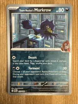 Pokemon TCG Reverse Holo Team Rocket’s Murkrow 127/182 - Destined Rivals - NM - Image 1