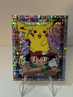 1999 Topps Merlin Nintendo Pokemon Stickers Ash & Pikachu NM - Image 1