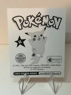 1999 Topps Merlin Nintendo Pokemon Stickers Ash & Pikachu NM - Image 2