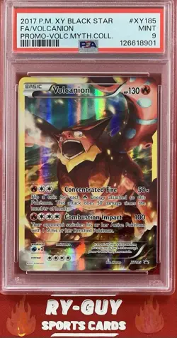 2017 POKEMON XY VOLCANION MYTHICAL COLL BLACK STAR PROMO FA VOLCANION PSA 9 - Image 1