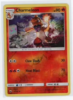 Pokemon TCG - Charmeleon 19/147 - Burning Shadows - Reverse Holo - Image 1