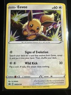 Eevee ?Cosmos Holo NM? SWSH: Sword & Shield ?? Black Star Promo Pokemon #SWSH118 - Image 1