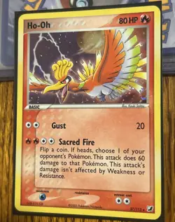 2005 Pokemon EX Unseen Forces Cosmos - Ho-Oh Holo Rare 27/115 DOUBLR SWIRL - Image 1