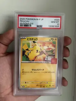 Pokemon 2025 Japan McDonald's Promo Pikachu 020/M-P GEM MINT PSA 10 - Image 1