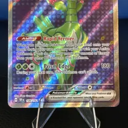 Pokemon Temporal Forces Iron Leaves EX Ultra Rare Full Art 186 #186/162 - Image 2