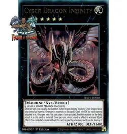 Yugioh! 1x Cyber Dragon Infinity RA04-EN068 Ultimate Rare 1st Ed NM - Image 1