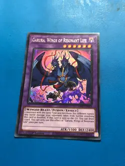 YUGIOH Secret Rare Garura, Wings Of Resonant Life RA02-EN024 1st Edition - Image 1