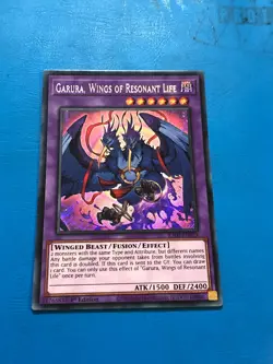 YUGIOH Secret Rare Garura, Wings Of Resonant Life RA02-EN024 1st Edition - Image 1