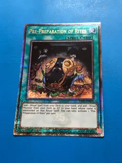 YUGIOH Quarter Century Rare Pre-Preparation Of Rites RA01-EN055 1st Edition - Image 1