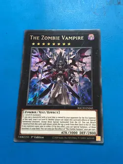 YUGIOH Secret Rare The Zombie Vampire BACH-EN045 1st Edition - Image 1