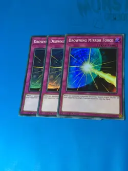 YUGIOH 3x Super Rare Drowning Mirror Force DASA-EN045 1st Edition - Image 1