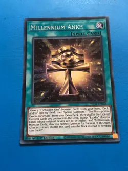 YUGIOH Secret Rare Millennium Ankh INFO-EN053 1st Edition - Image 1