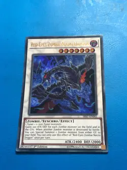 YUGIOH Ultra Rare Red-Eyes Zombie Necro Dragon SR07-EN041 1st Edition - Image 1