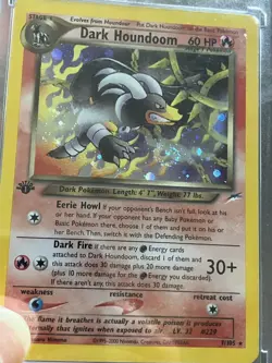 Pokemon Dark Houndoom Holo Rare Card 7/105 Neo Destiny First Edition - Image 2
