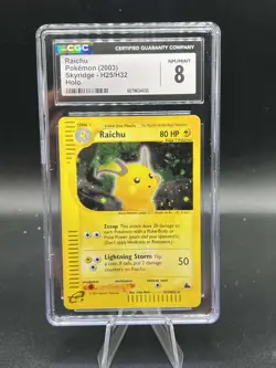CGC 8 Raichu 2003 Skyridge H25/H32 Holo Pokemon Card Swirl - Image 1