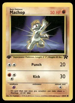 Pokemon Tcg Team Rocket 1st Edition Machop 59/82 NM WOTC - Image 1