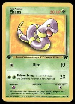 Pokemon Tcg Team Rocket 1st edition Ekans 56/82 NM WOTC - Image 1