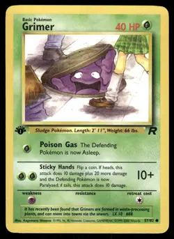 Pokemon Tcg Grimer 57/82 Team Rocket Regular 1st edition NM WOTC - Image 1
