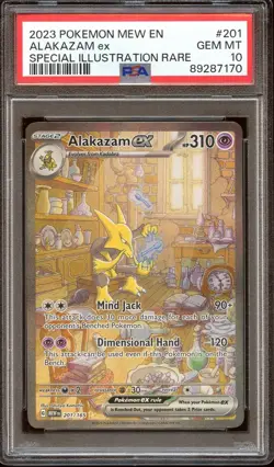 PSA 10 ALAKAZAM EX SPECIAL ILLUSTRATION RARE 151 MEW EN 201/165 2023 POKEMON TCG - Image 1