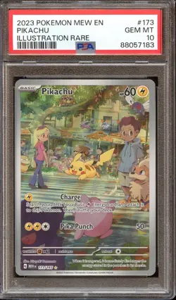 PSA 10 GEM MINT PIKACHU ILLUSTRATION RARE 151 MEW EN 173/165 2023 POKEMON TCG - Image 1