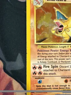 Pokemon TCG Charizard Base Set Holo Unlimited Rare Card 4/102 HP - Image 3