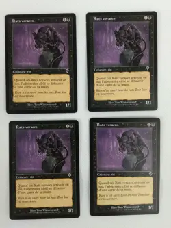 MTG Magic Playset (4x) Rats voraces Ravenous Rats VF Invasion Etat good - Image 1